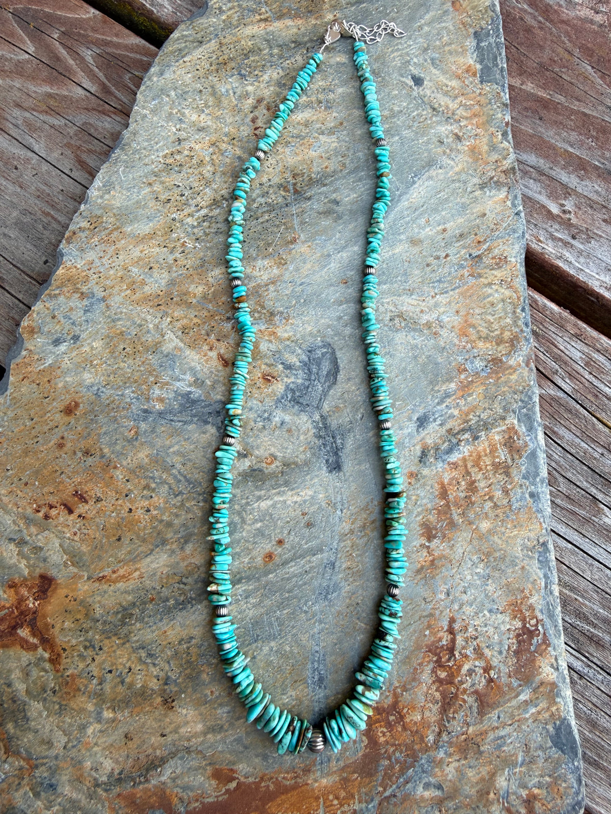 Fox Turquoise Sterling Silver Pearl Necklace