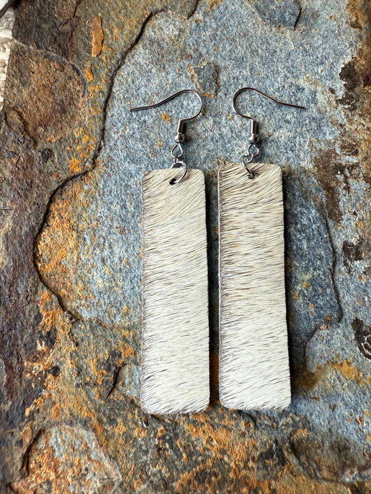 Cowhide Medium Bar Earrings