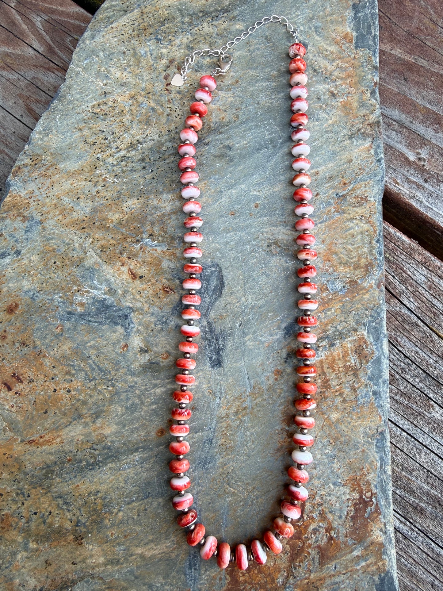 Red Spiny Oyster Sterling Silver Pearls Necklace