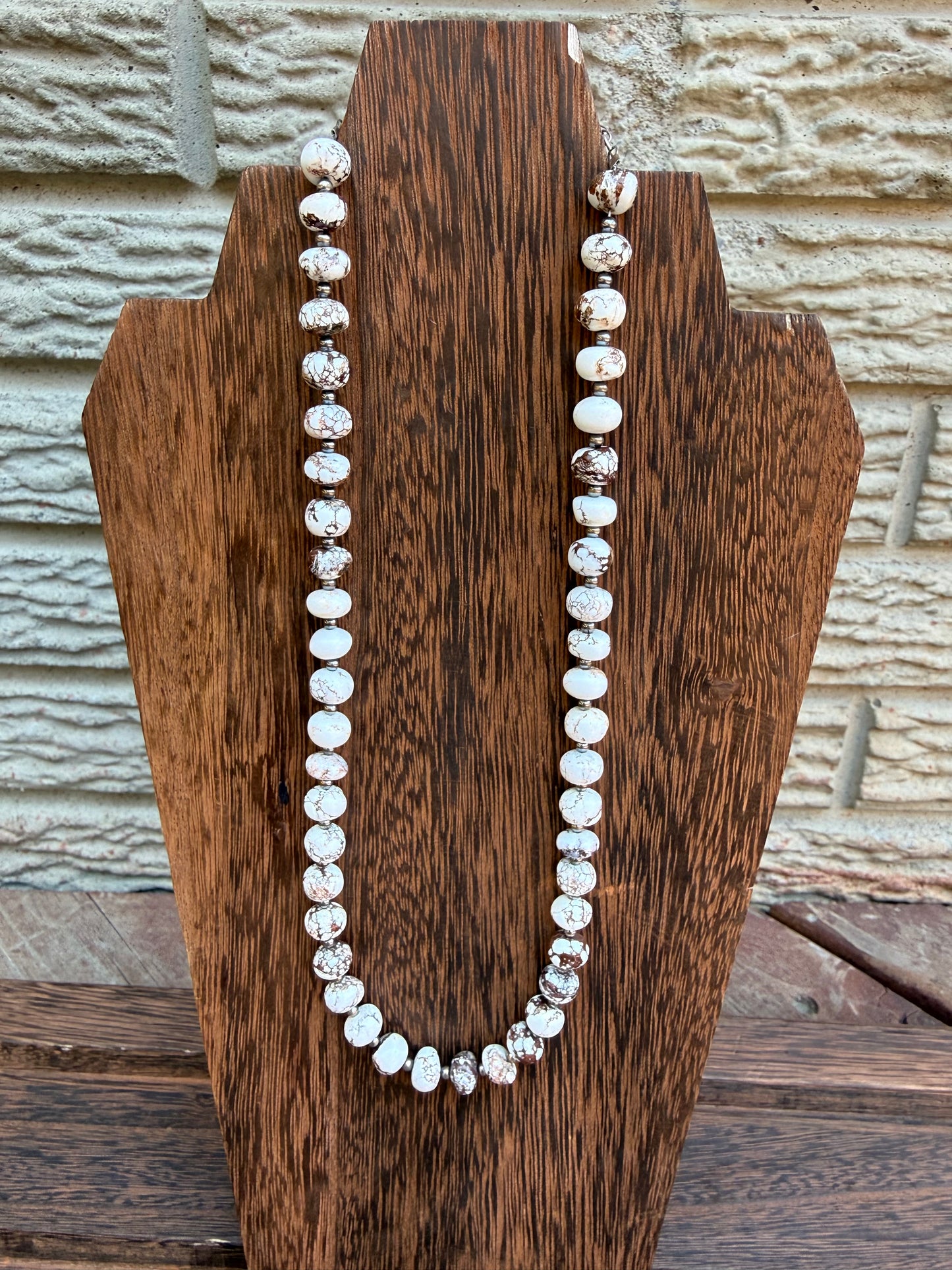Wild Horse Sterling Silver Pearls Necklace 16 inch