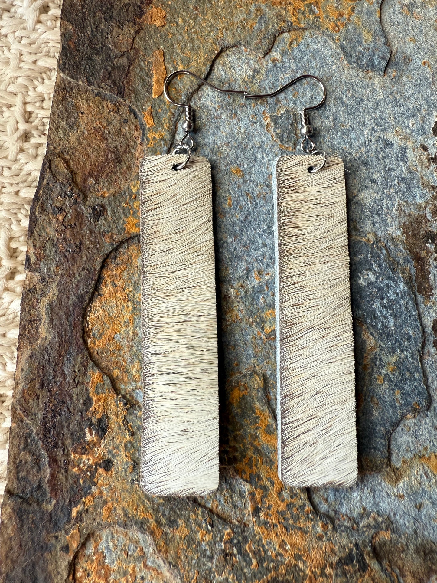 Cowhide Large Bar Earrings