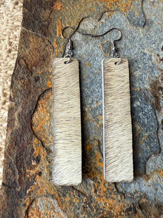 Cowhide Large Bar Earrings