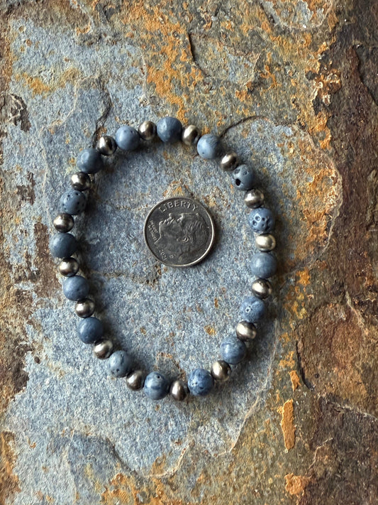 Blue Sponge Coral Pearl Bracelet