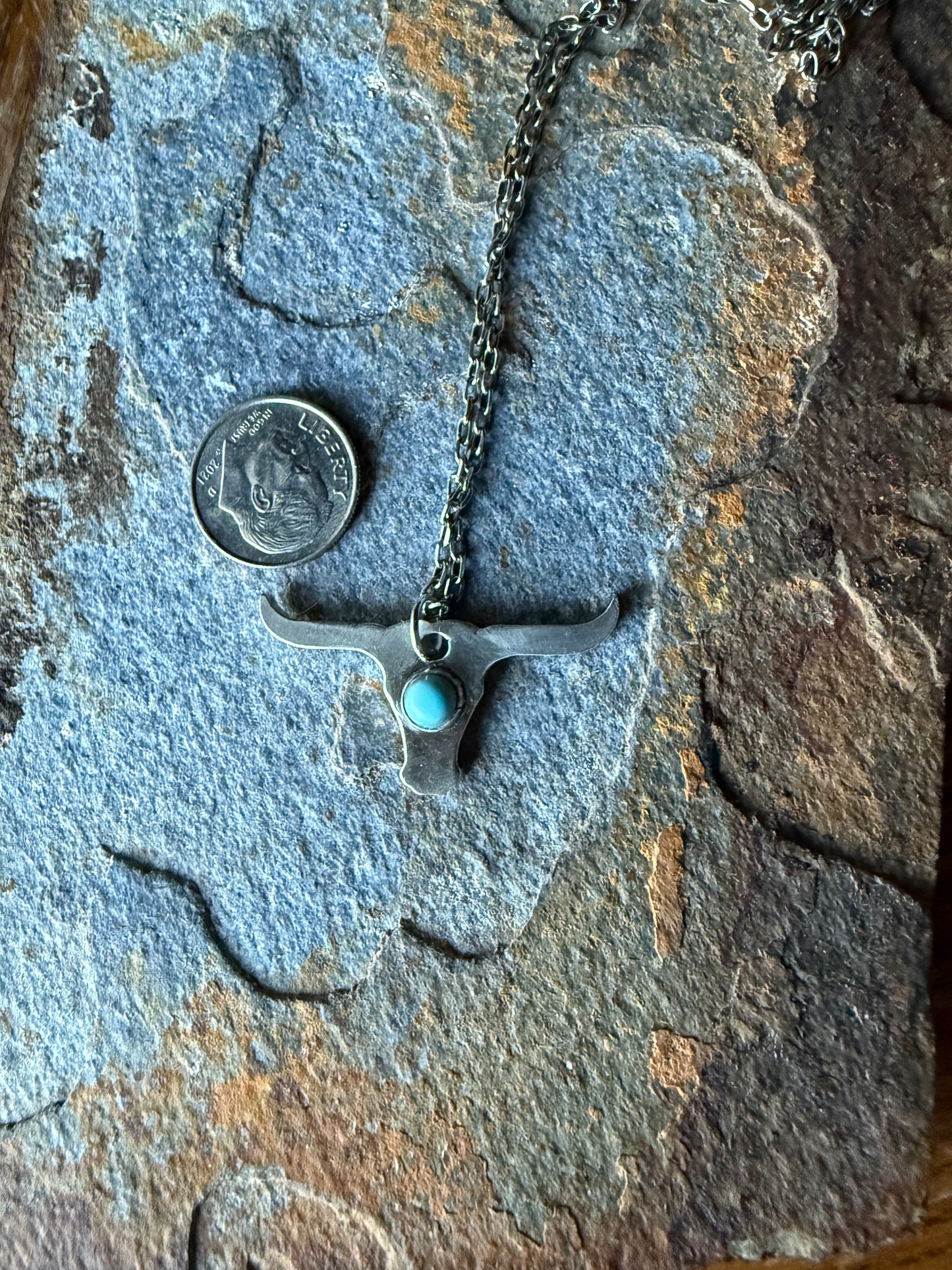 Silver Longhorn Pendant