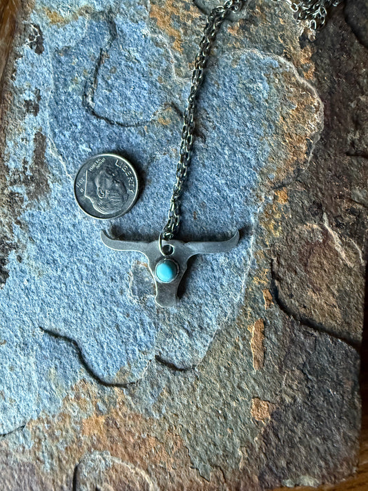 Silver Longhorn Pendant