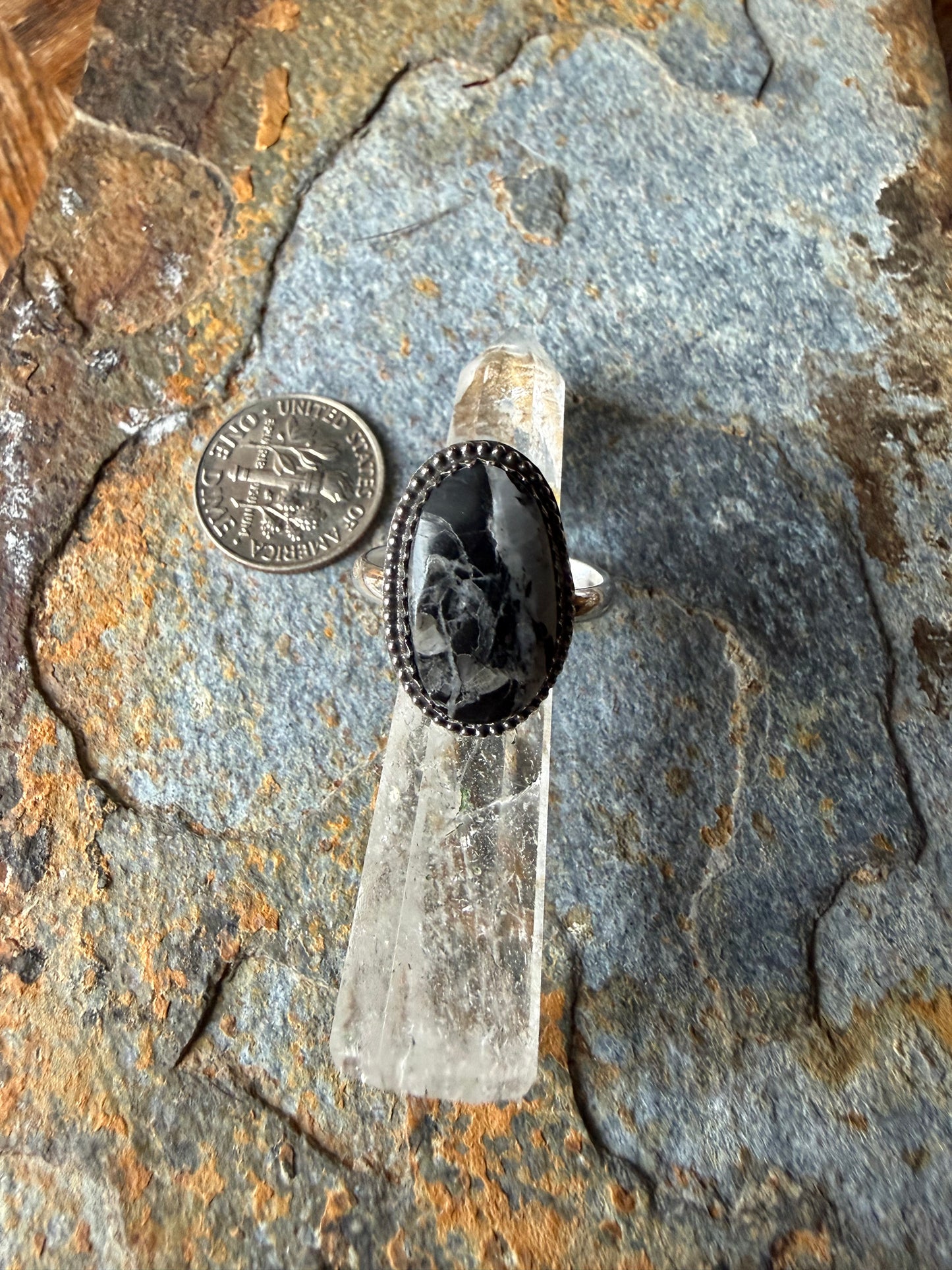 Sterling Silver White Buffalo Ring