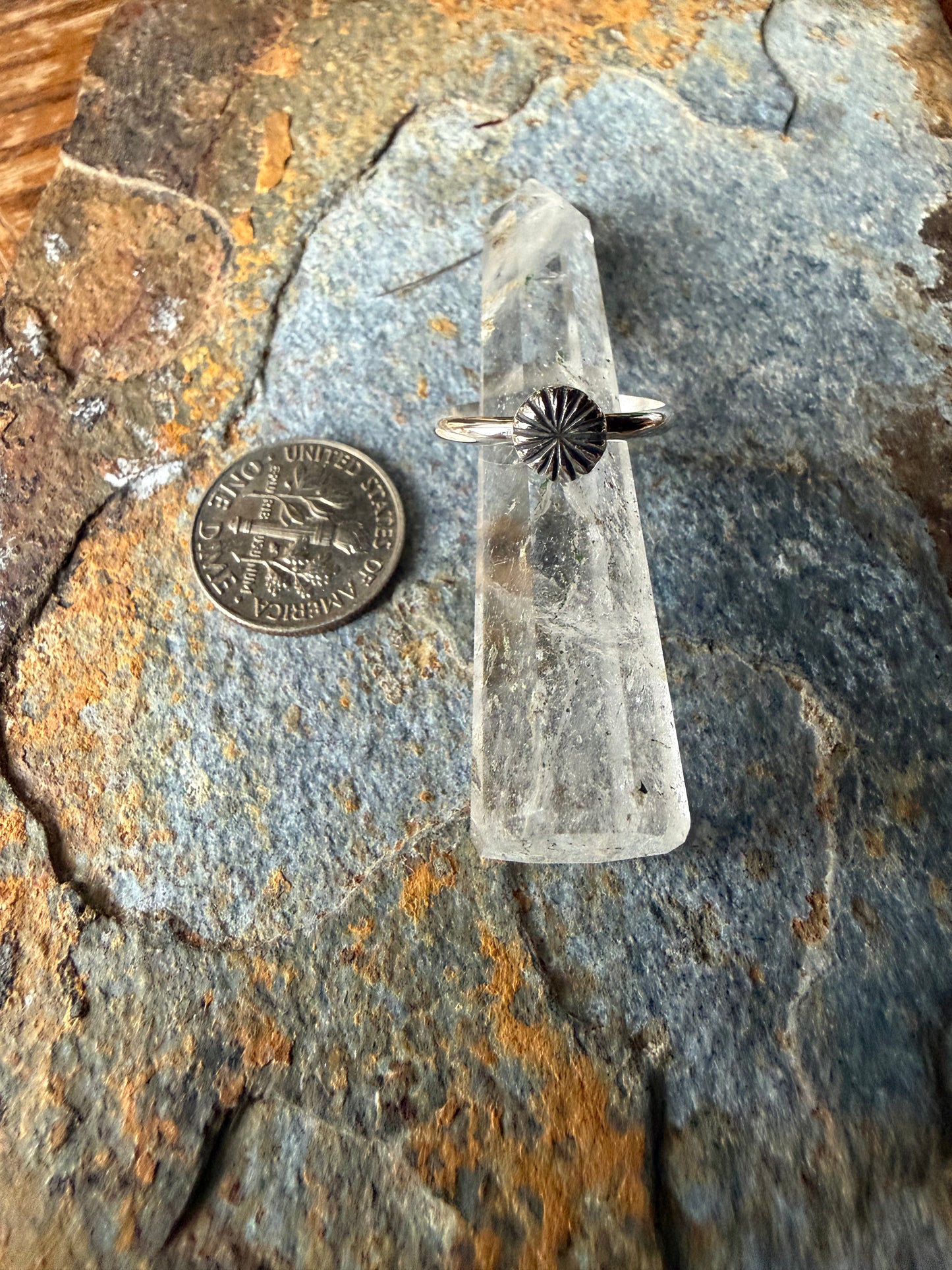 Mini Silver Concho Ring