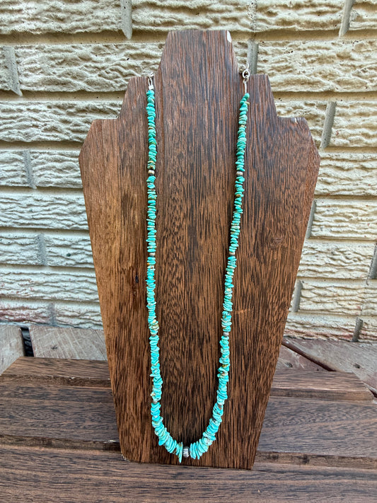 Fox Turquoise Sterling Silver Pearl Necklace