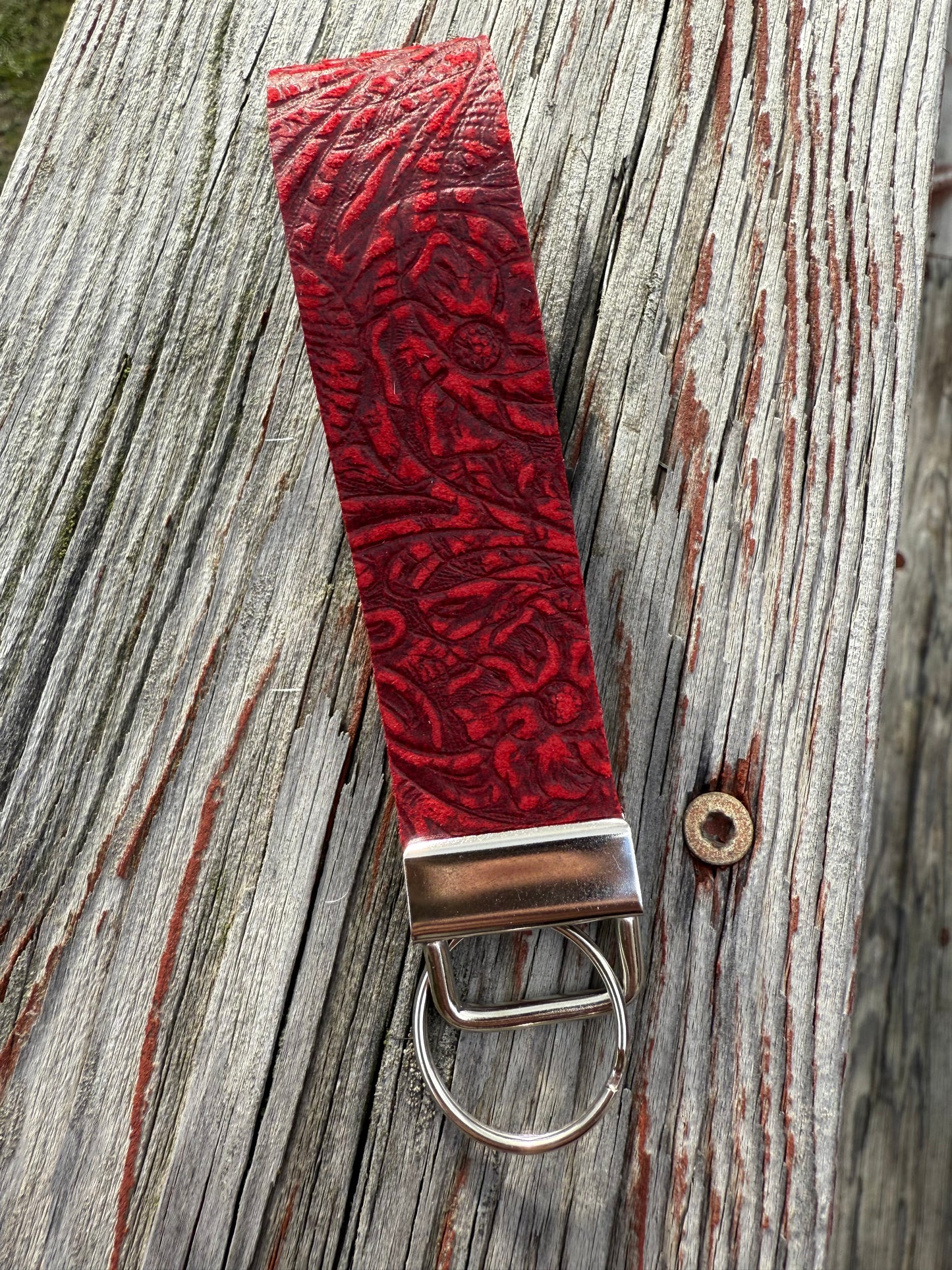 Embossed Leather Key Chains