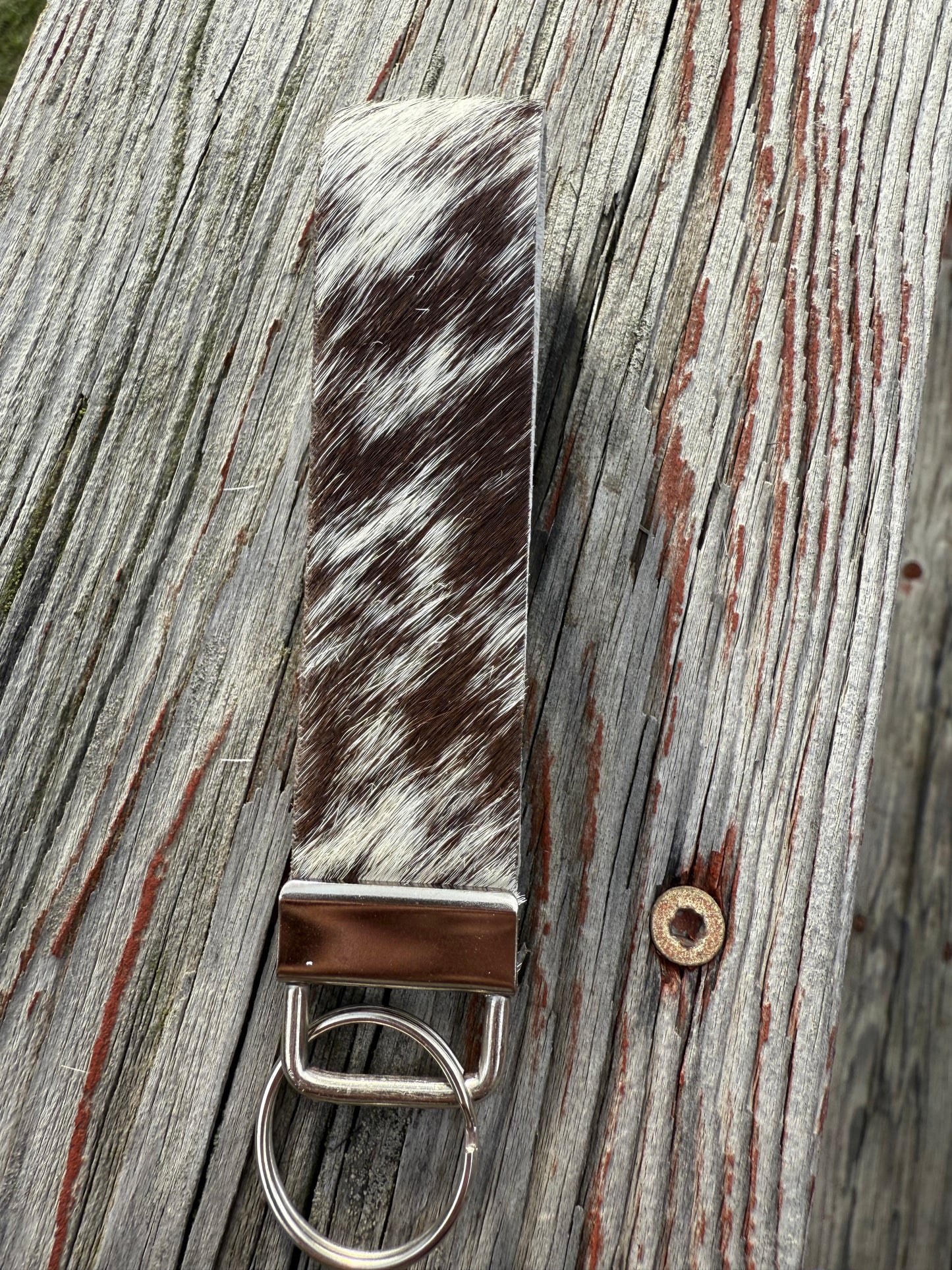 Hair-On Cowhide Key Chain