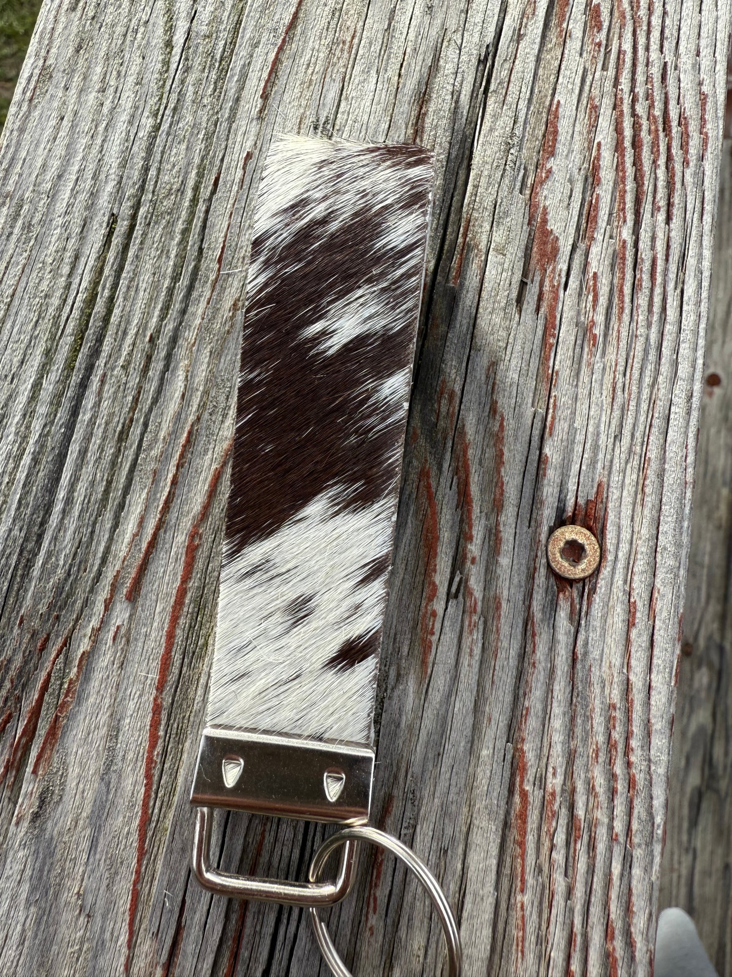 Hair-On Cowhide Key Chain