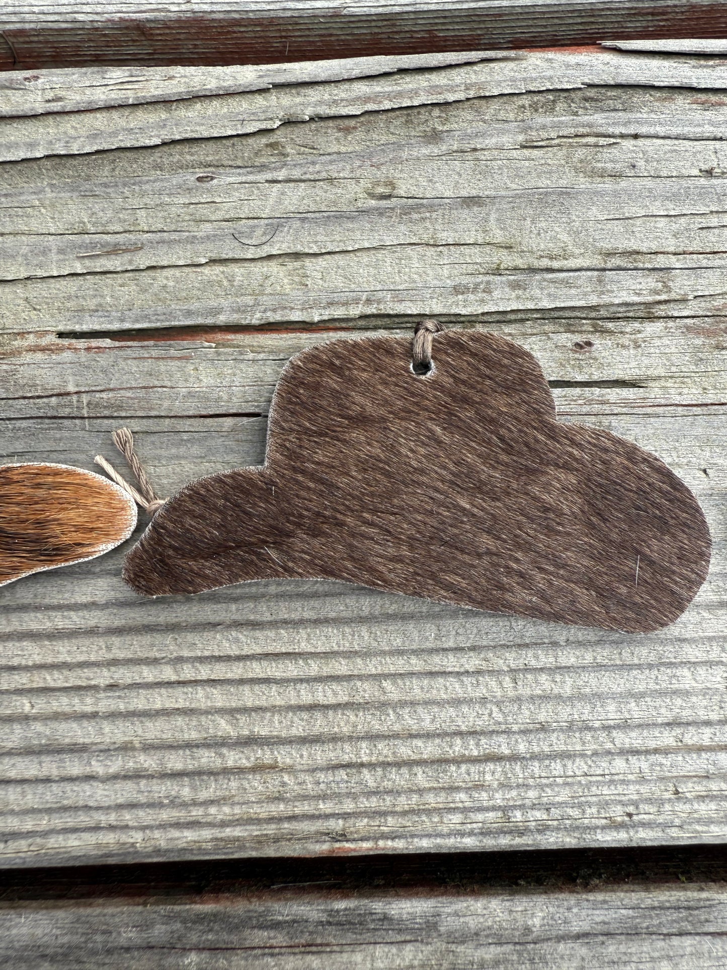 Hair-on cowhide cowboy hat ornament/decor