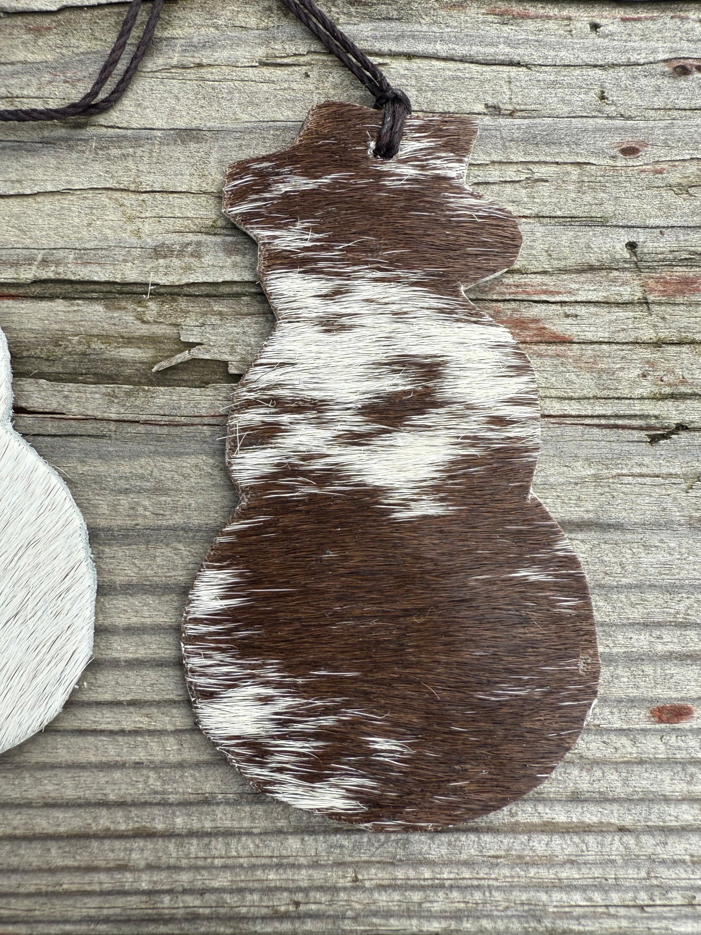 Hair-on cowhide snowman ornament/decor