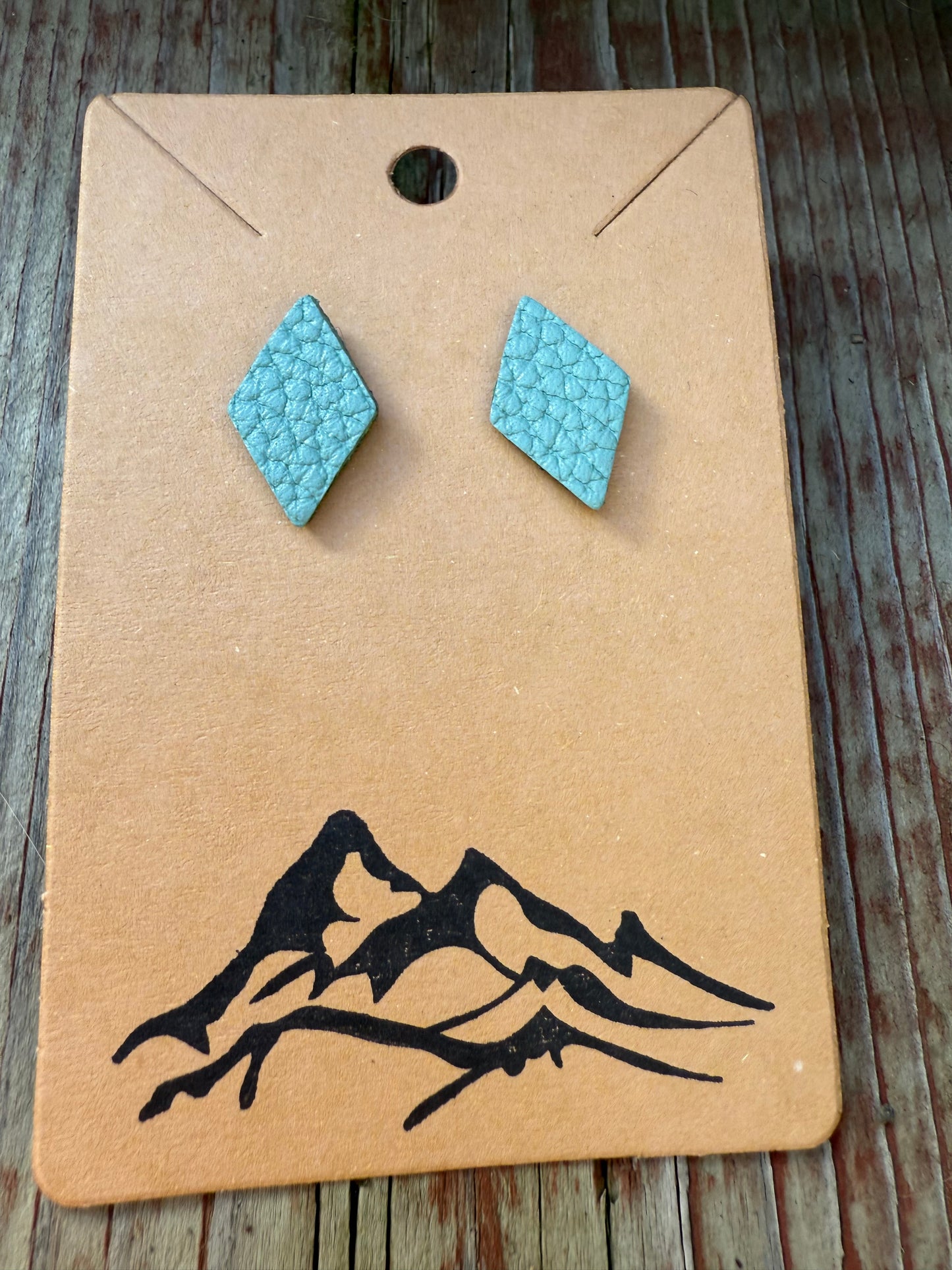 Diamond-Shaped Leather Earrings