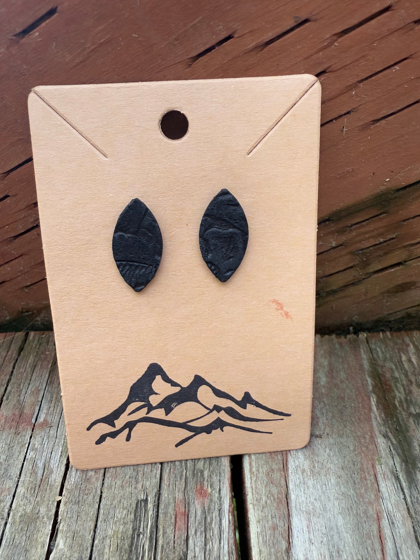 Nature-Inspired Leaf Shaped Leather Earrings