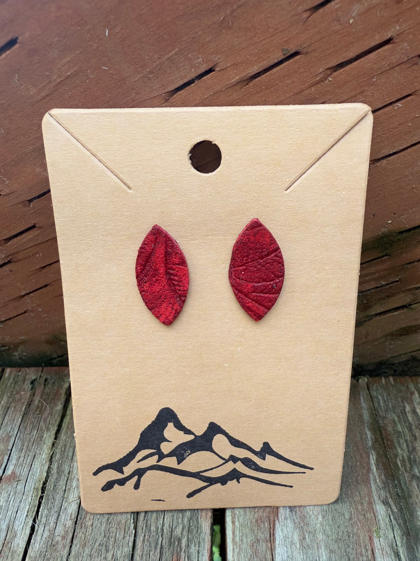 Nature-Inspired Leaf Shaped Leather Earrings