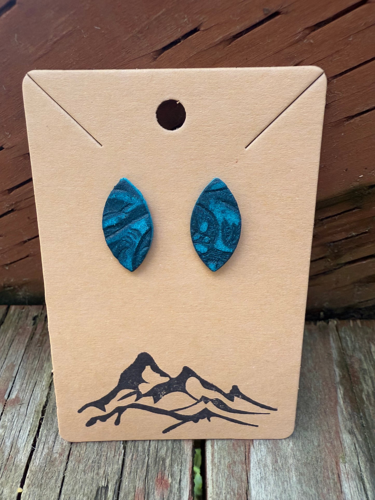 Nature-Inspired Leaf Shaped Leather Earrings