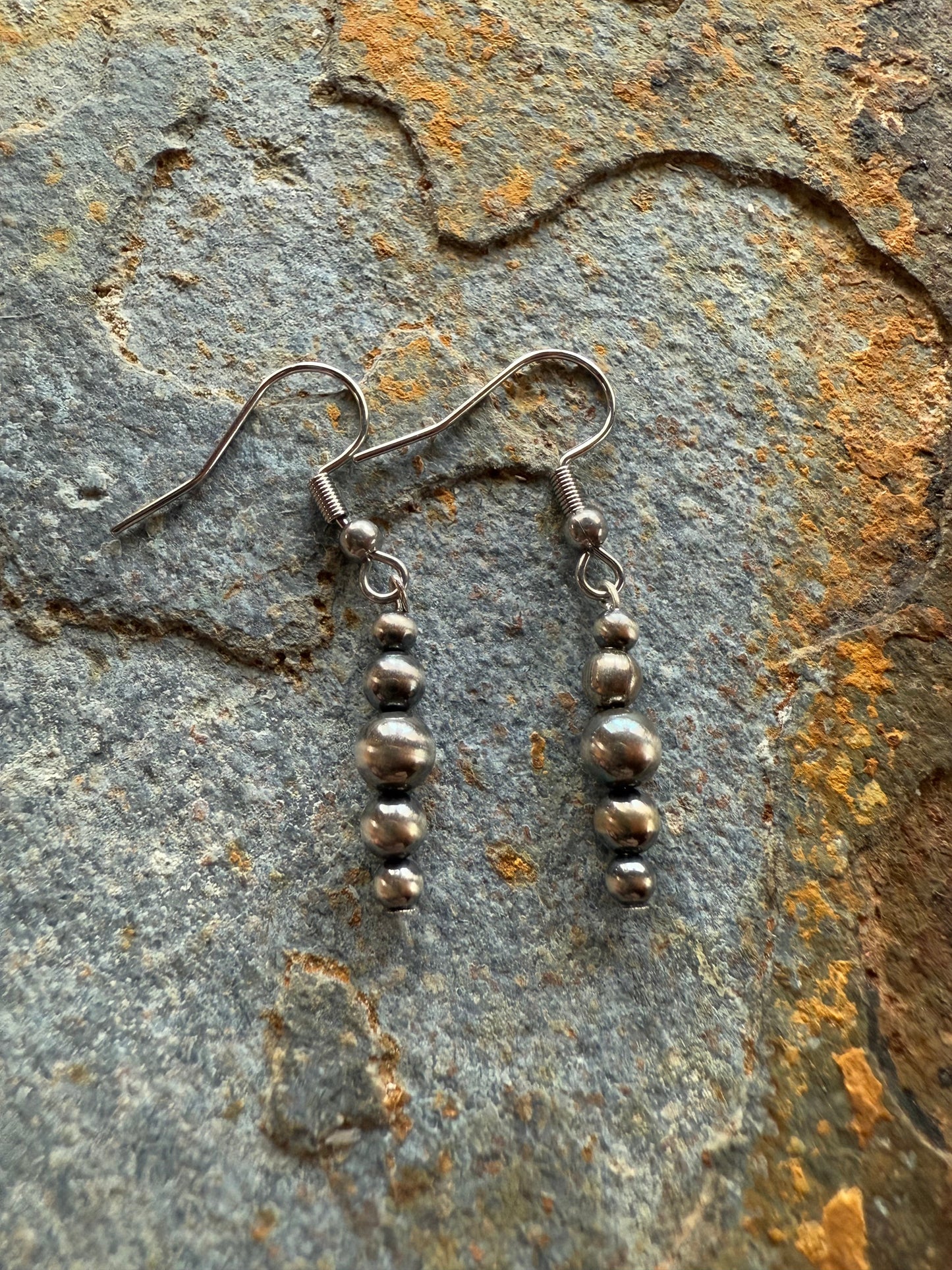 Sterling Silver Pearl Graduated Beaded Earrings