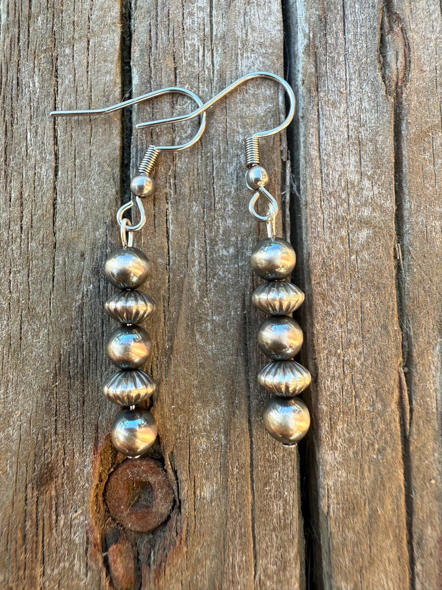 Sterling Silver 4mm Pearls Beaded Earrings