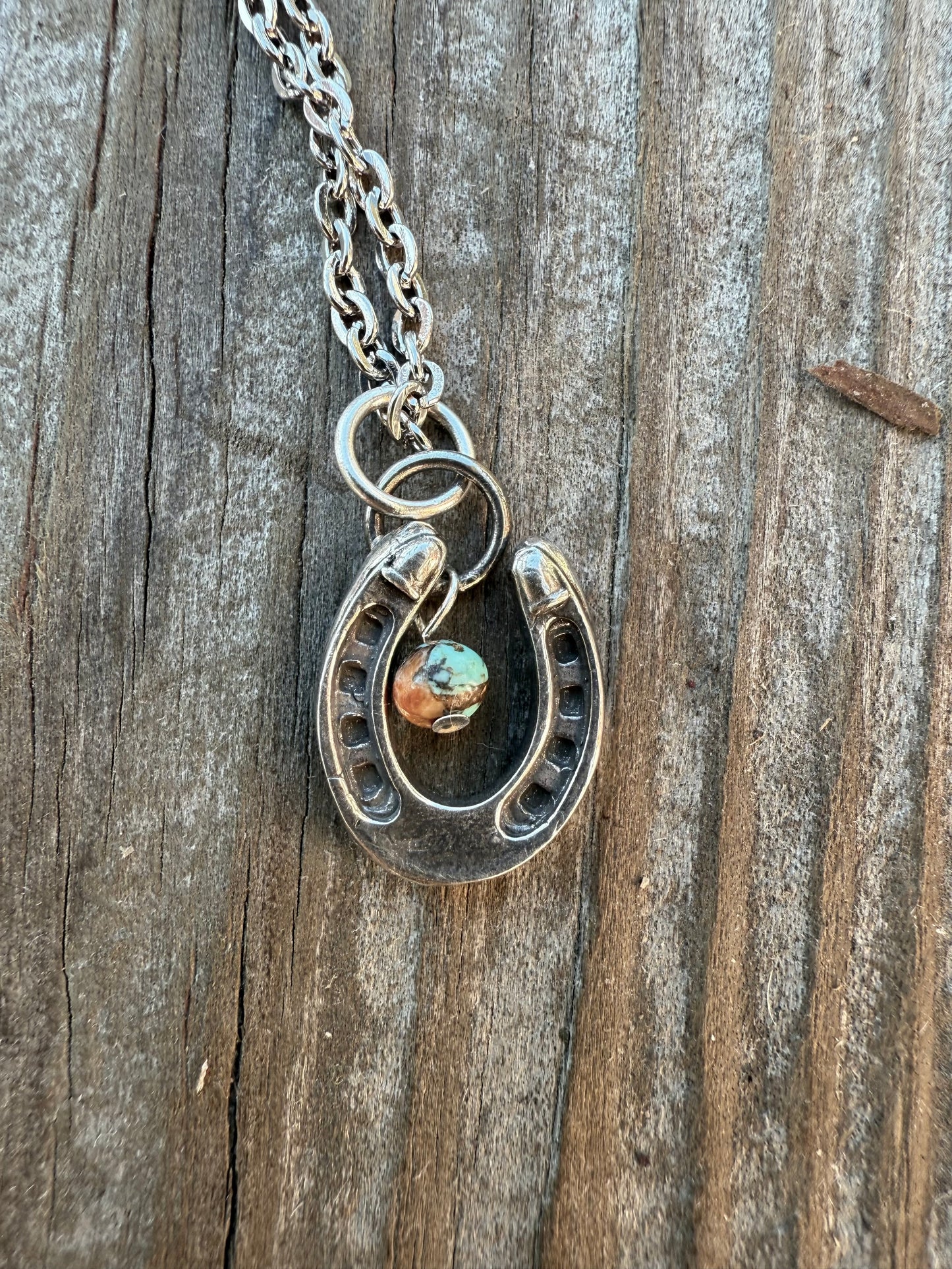 Silver Western Horseshoe Pendant