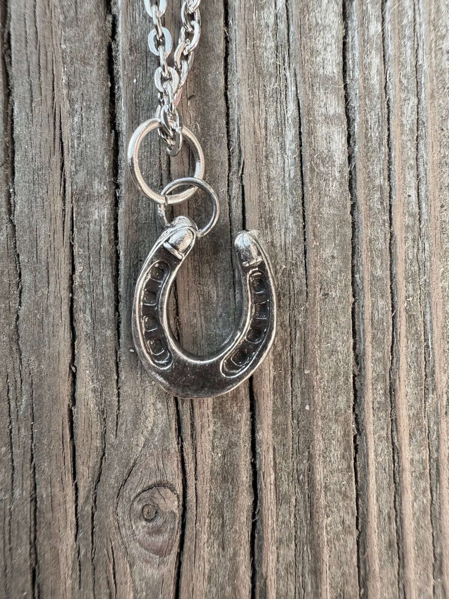 Silver Western Horseshoe Pendant