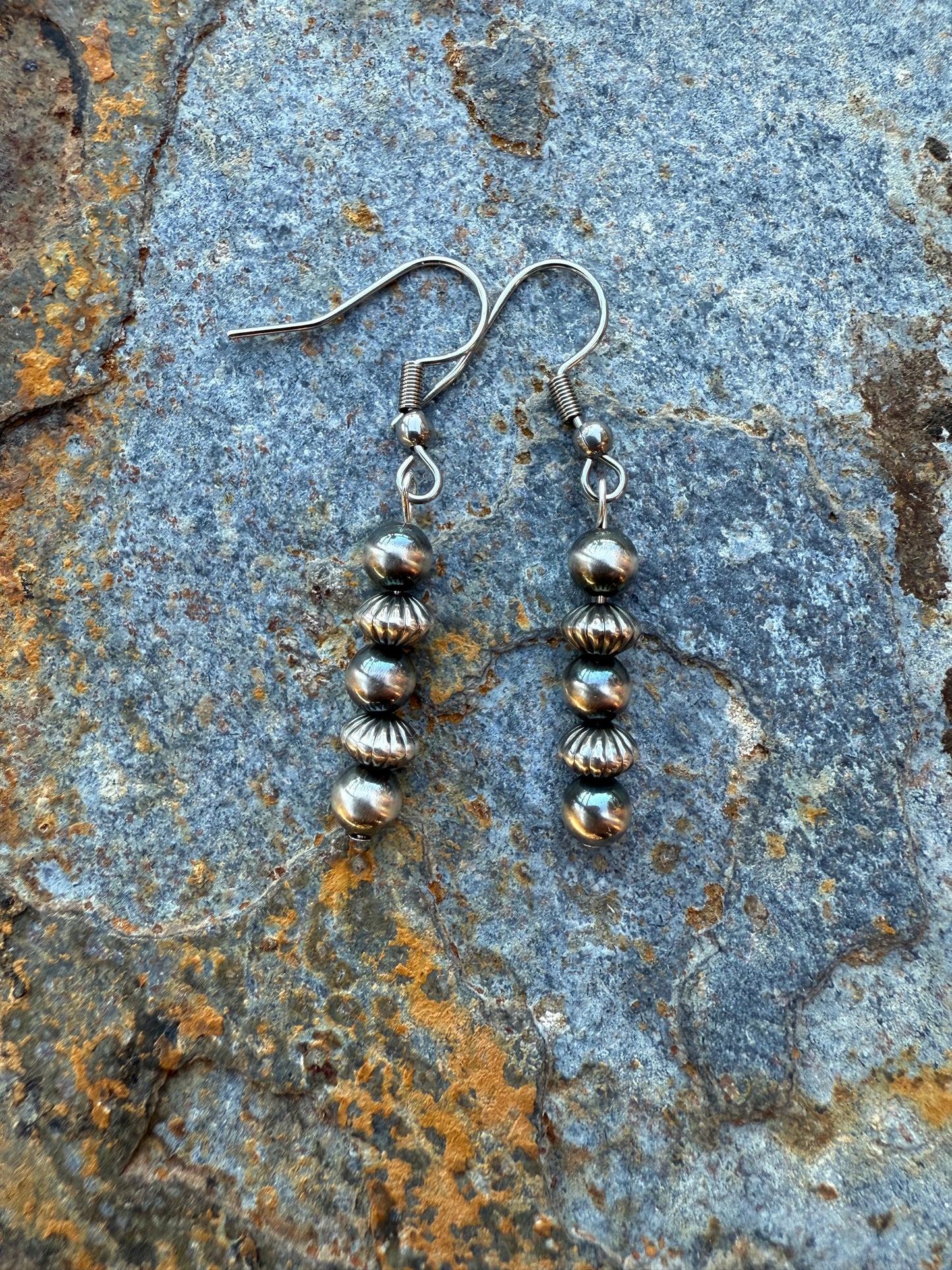 Sterling Silver 4mm Pearls Beaded Earrings