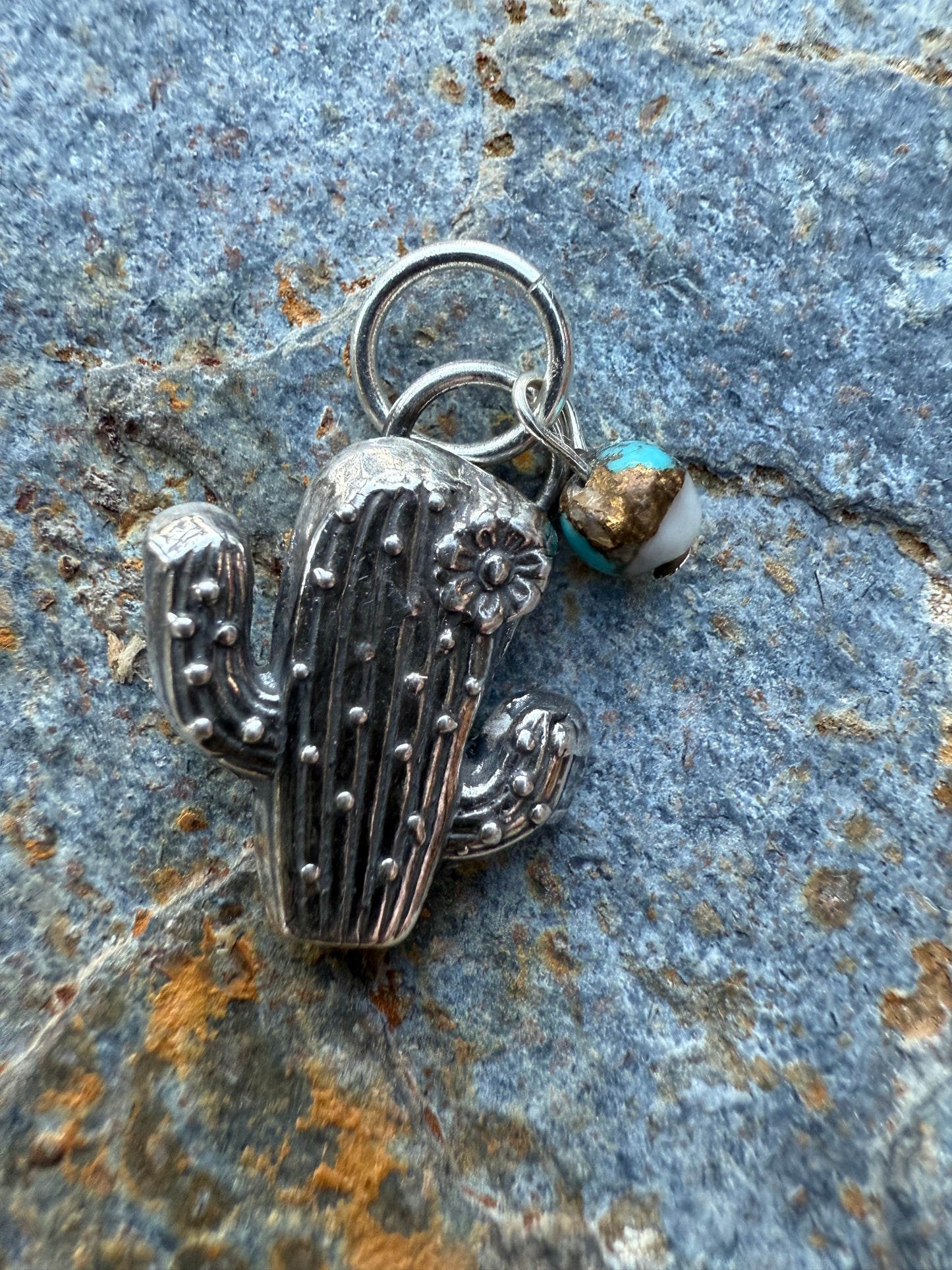 Silver Western Cactus Pendant