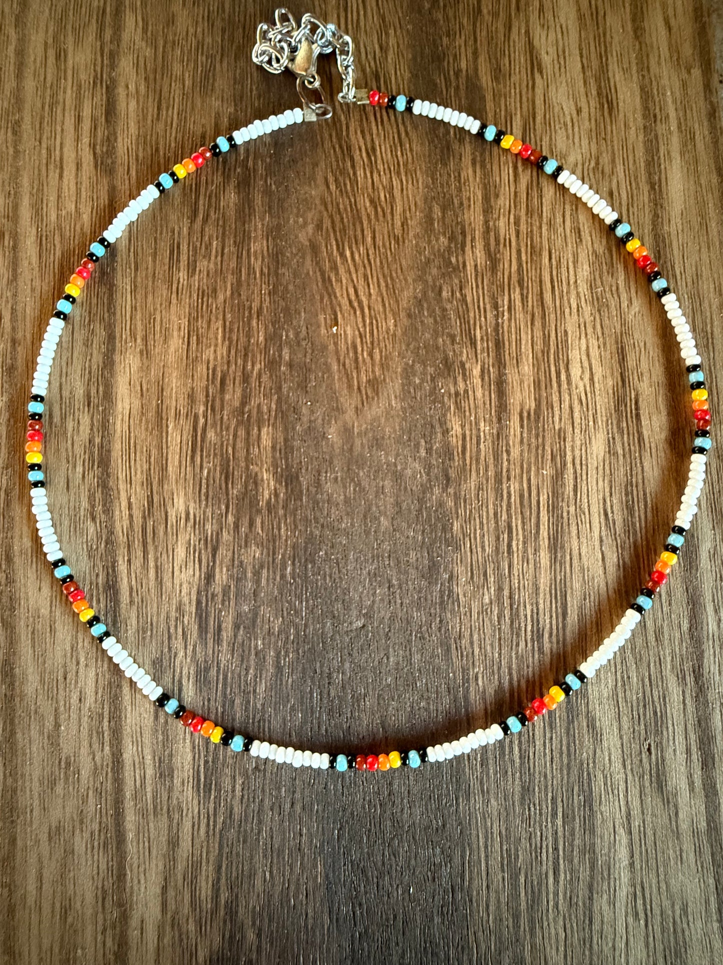 Western Sunset Beaded Choker Necklace