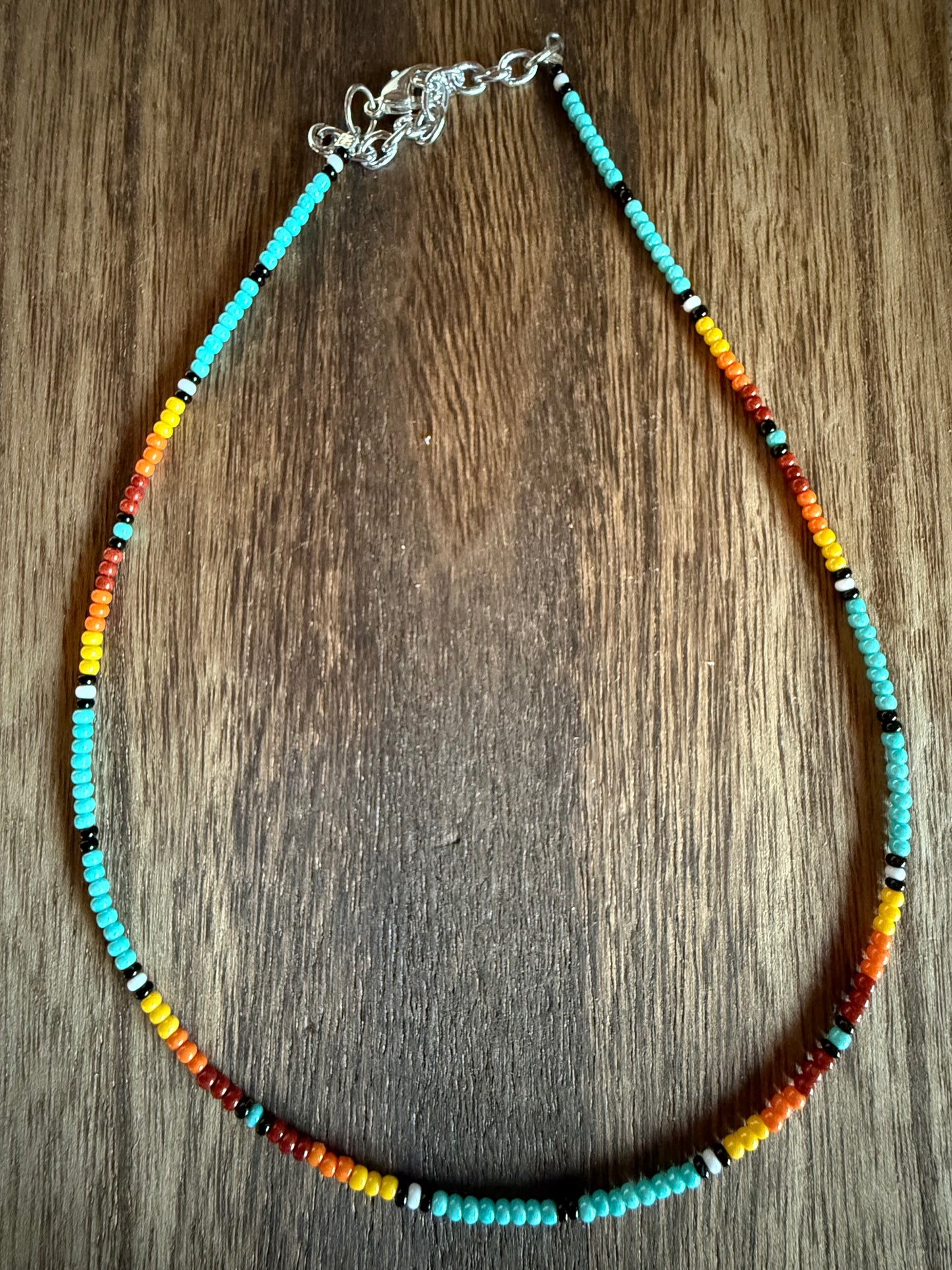 Turquoise Southwestern Beaded Choker Necklace