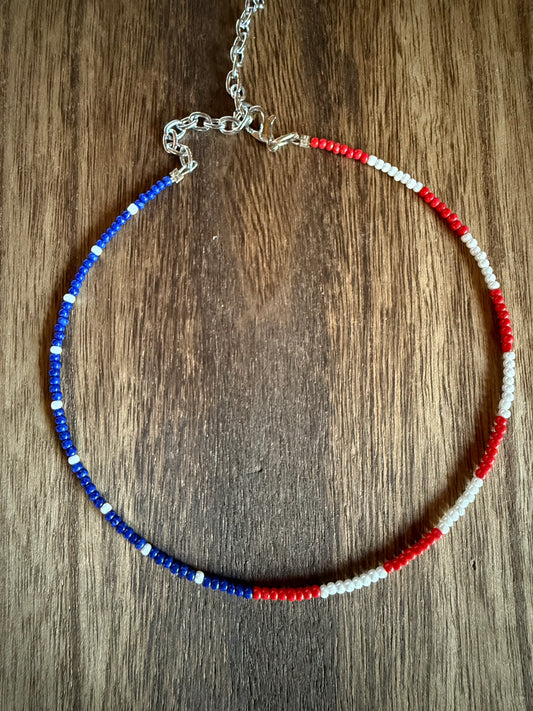 All American Cowgirl Beaded Choker Necklace