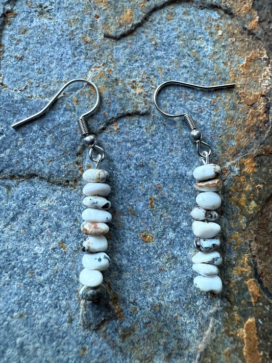 White Buffalo Chip Earrings