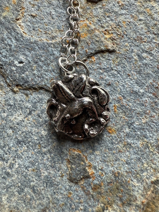 silver hummingbird pendant