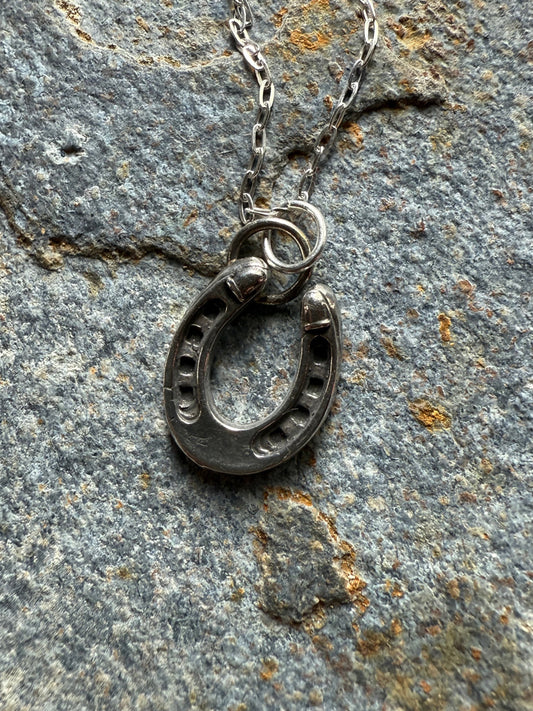 Silver Western Horseshoe Pendant