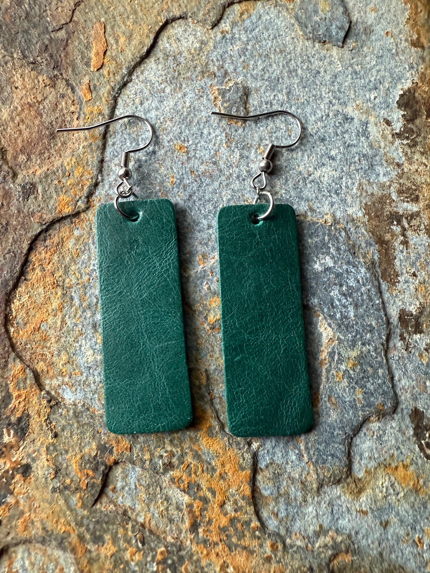 Leather Small Bar Earrings