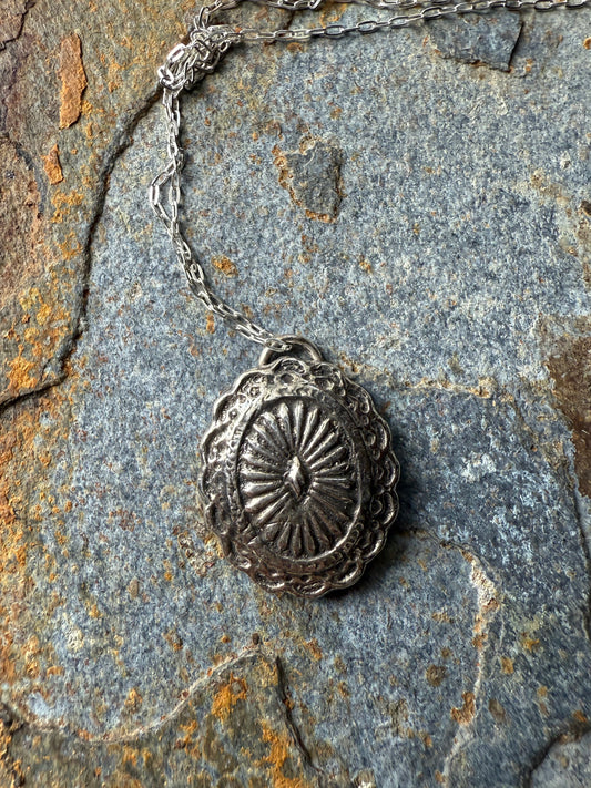 Fine silver concho pendant