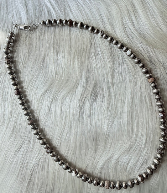 Sterling Silver Pearls and Wild Horse Magnesite Necklace