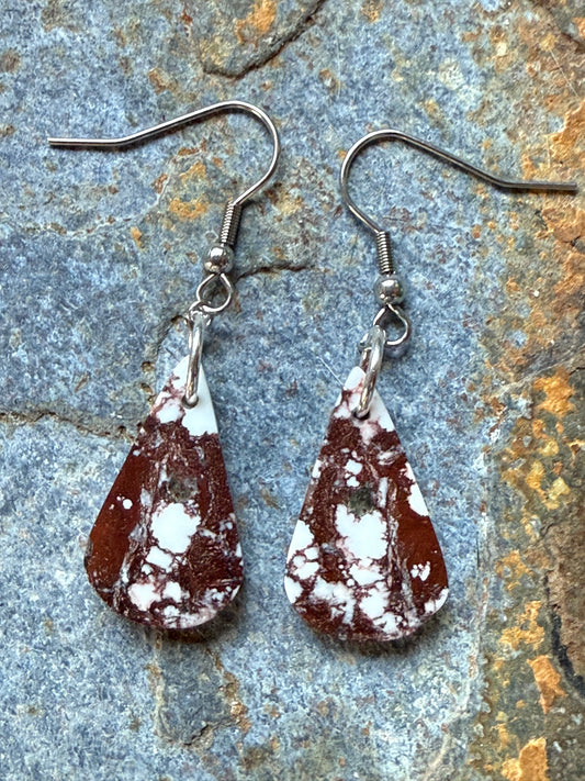 Wild Horse Magnesite Slab Teardrop Earrings
