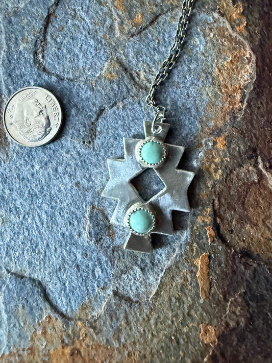 Large Silver Aztec Necklace