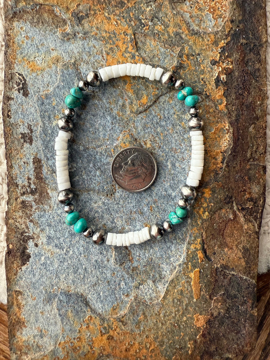 Lone Mountain Turquoise Pearl Bracelet