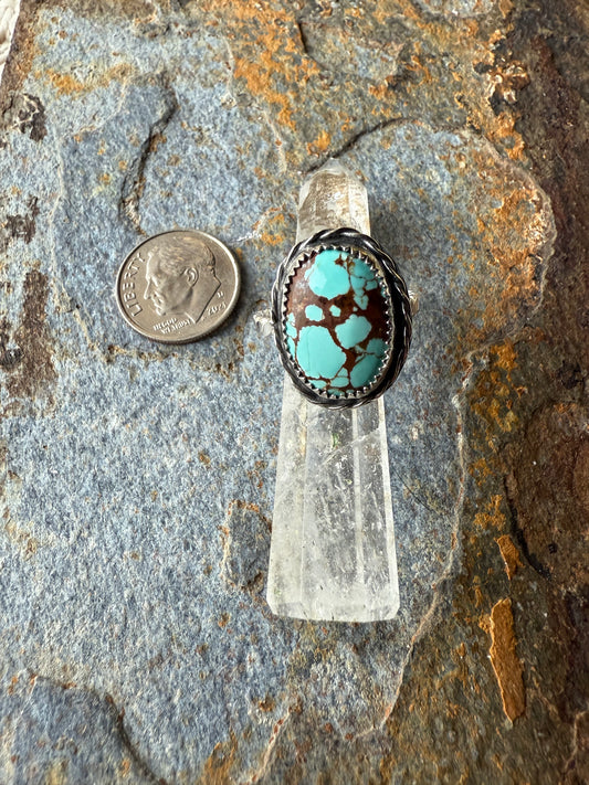 Number 8 Turquoise Sterling Silver Ring