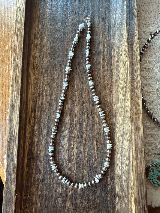 White Buffalo Chip Pearl Necklace