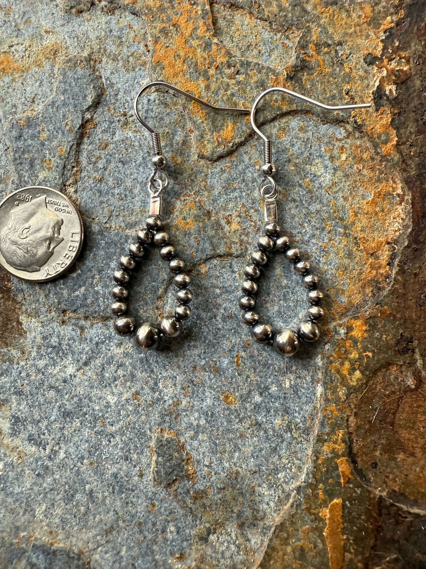 Sterling Silver Pearl Graduated Teardrop Earrings