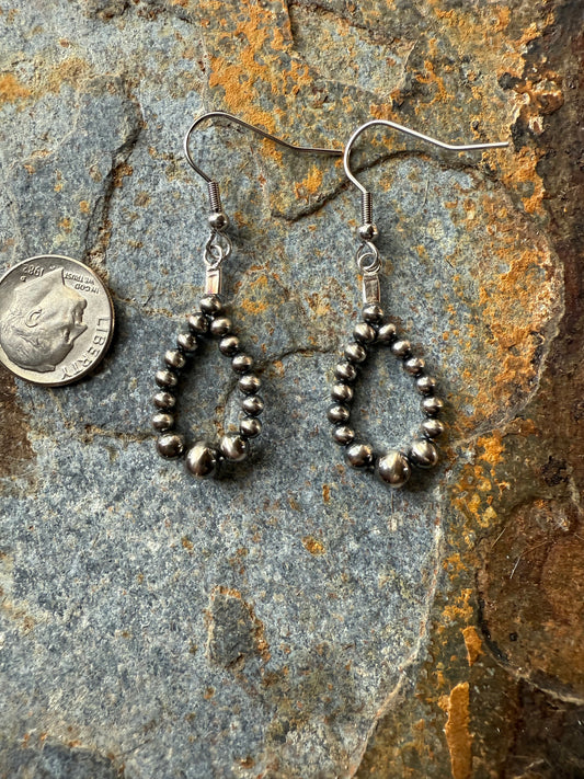 Sterling Silver Pearl Graduated Teardrop Earrings