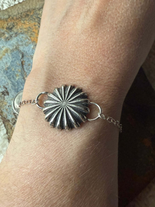 Silver Concho Magnetic Bracelet Magnetic Bracelet with Silver Design
