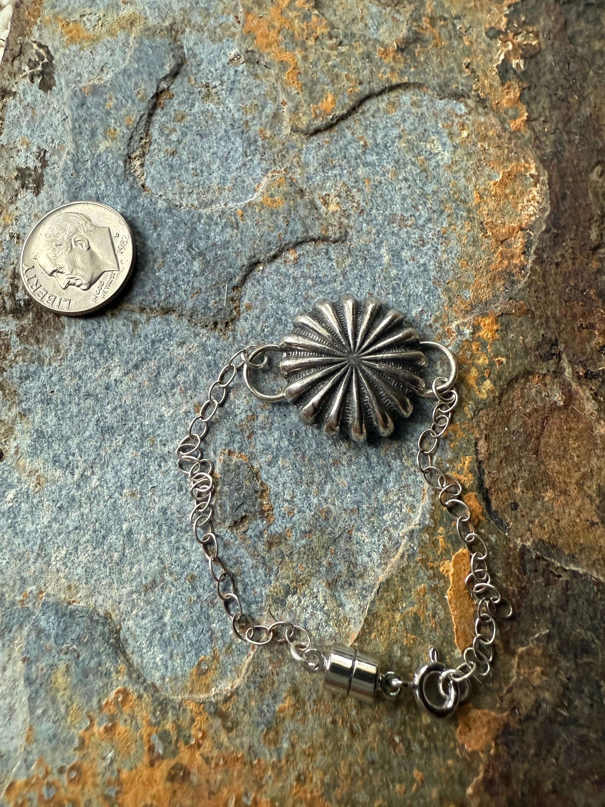Silver Concho Magnetic Bracelet Elegant Magnetic Concho Bracelet