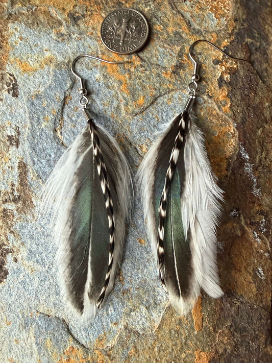 Emerald Skies Feather Earrings
