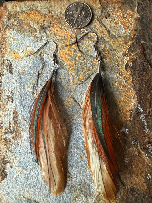 Crimson Canyon Feather Earrings