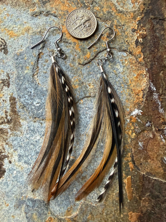 Autumn Mist Feather Earrings