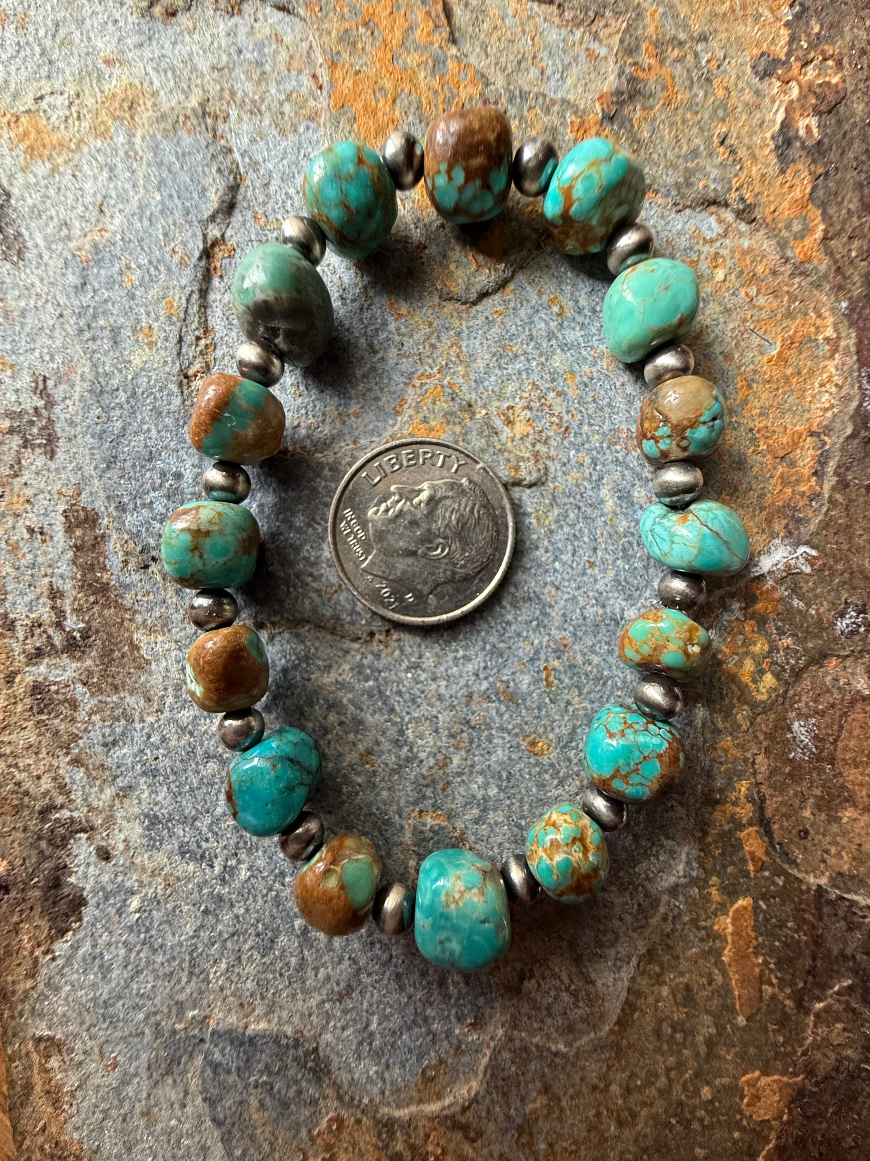 Number 8 Turquoise Nugget Pearl Bracelet – Wild Mountain Soul Designs