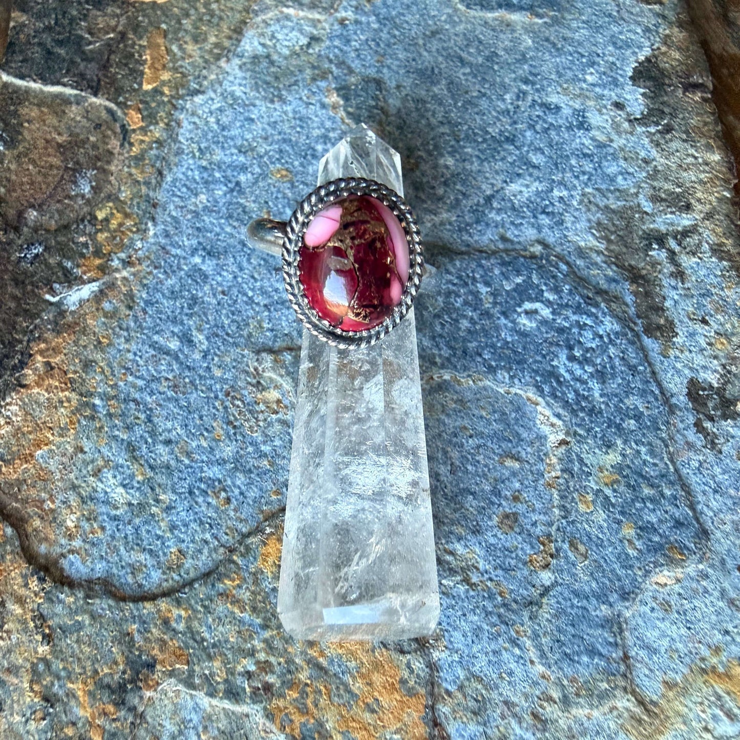 Red Rose Dahlia Sterling Silver Ring